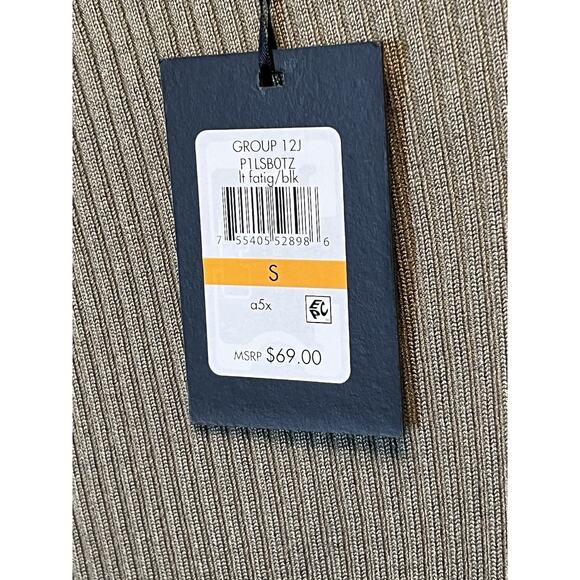 DKNY Asymmetric Ribbed Knit ColorBlock Pullover‎ Sweater Size S Green Black - Picture 5 of 10